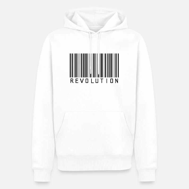 Code-barres Revolution - Sweat à capuche Premium bio Homme - blanc