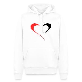 Dualité de l’Amour - Deux Faces Rouge/Noir - Sweat à capuche Premium bio Homme - blanc - Devant - Nico (187cm)