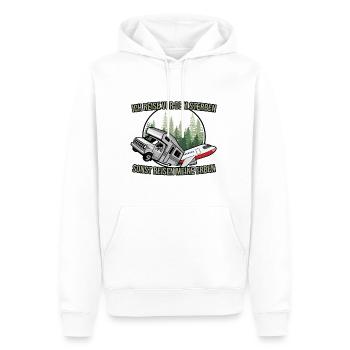 Reisen Sterben Erben Fliegen Wohnmobil Travel Fun - Männer Premium Bio Hoodie - Weiß - Vorne - Nico (187cm)
