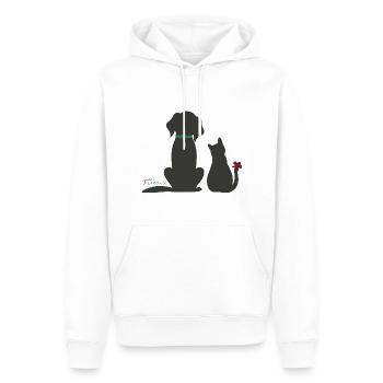 Hund und Katz - jowi hundeliebe - Männer Premium Bio Hoodie - Weiß - Vorne - Nico (187cm)