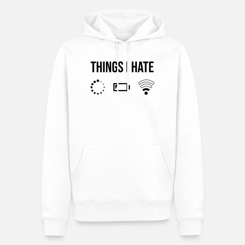 Things I hate Nerd Gamer Programmierer Geschenk - Männer Premium Bio Hoodie - Weiß