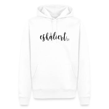 es eskaliert eh - Männer Premium Bio Hoodie - Weiß - Vorne - Nico (187cm)