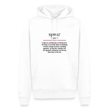 spear - spelling and description - Männer Premium Bio Hoodie - Weiß - Vorne - Nico (187cm)
