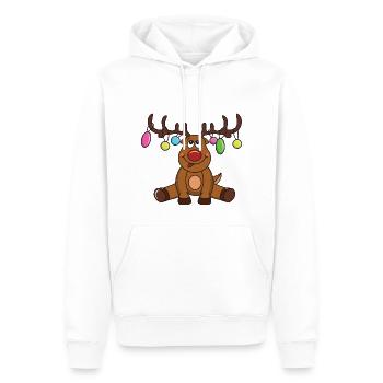 Noël - Sweat à capuche Premium bio Homme - blanc - Devant - Nico (187cm)