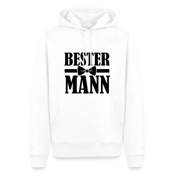 Bester Mann, JGA, Stag Shirt, black - Männer Premium Bio Hoodie - Weiß - Vorne - Nico (187cm)