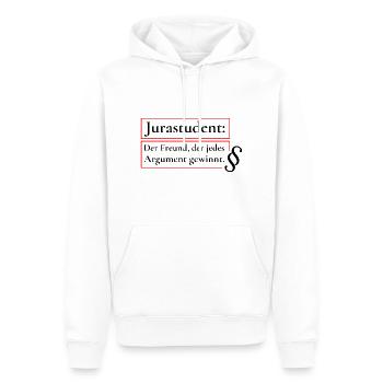 Der Freund, der immer Recht hat - Männer Premium Bio Hoodie - Weiß - Vorne - Nico (187cm)