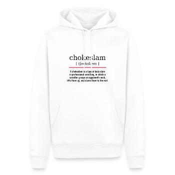 chokeslam - spelling and description - Männer Premium Bio Hoodie - Weiß - Vorne - Nico (187cm)