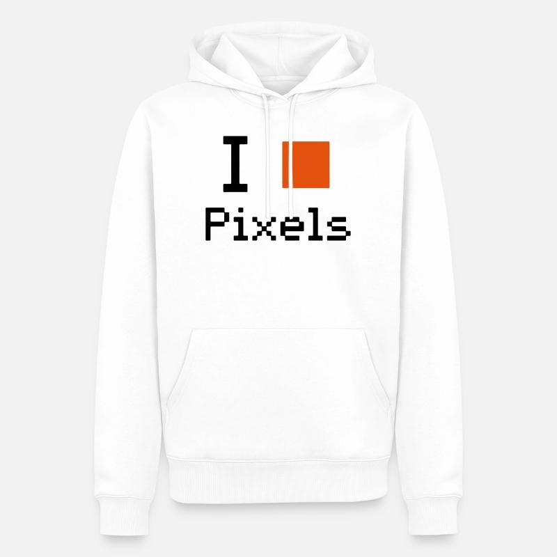 Joystick de retrogaming pixel - Sweat à capuche Premium bio Homme - blanc