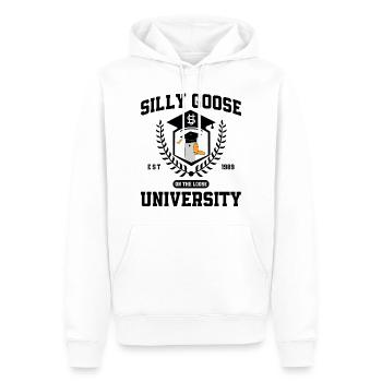 Silly Goose University Silly Goose University Meme - Männer Premium Bio Hoodie - Weiß - Vorne - Nico (187cm)