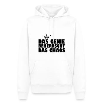 DasGenie - Männer Premium Bio Hoodie - Weiß - Vorne - Nico (187cm)