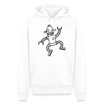 Roboter - Männer Premium Bio Hoodie - Weiß - Vorne - Nico (187cm)