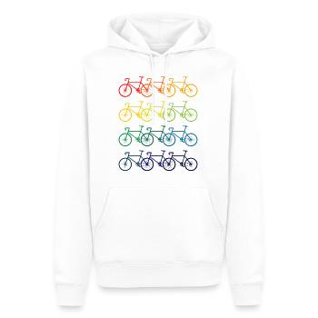 bunte Fahrräder - Männer Premium Bio Hoodie - Weiß - Vorne - Nico (187cm)
