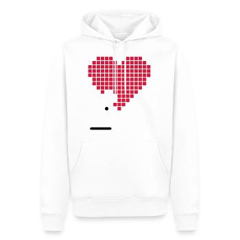 Pixel Herz Heart Liebe Gaming Game Pixelart - Männer Premium Bio Hoodie - Weiß - Vorne - Nico (187cm)