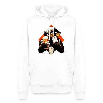 chimpanzé de bière drôle - Sweat à capuche Premium bio Homme - blanc - Devant - Nico (187cm)
