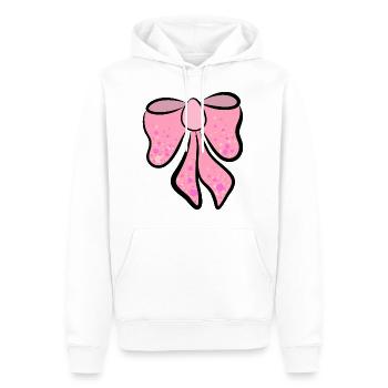 schöne rosa, pinke Schleife , Geschenkidee - Männer Premium Bio Hoodie - Weiß - Vorne - Nico (187cm)