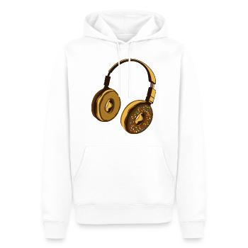 mignon beignet casque - Sweat à capuche Premium bio Homme - blanc - Devant - Nico (187cm)
