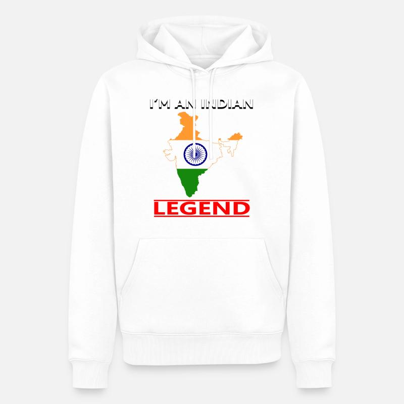 INDE - Sweat à capuche Premium bio Homme - blanc