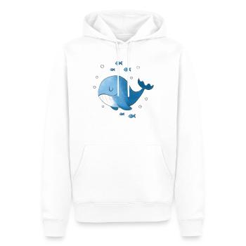 Wal - Männer Premium Bio Hoodie - Weiß - Vorne - Nico (187cm)