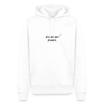 Ich schlafe nicht Ich meditiere - Männer Premium Bio Hoodie - Weiß - Vorne - Nico (187cm)