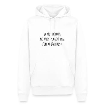 défauts maniac bavard - Sweat à capuche Premium bio Homme - blanc - Devant - Nico (187cm)