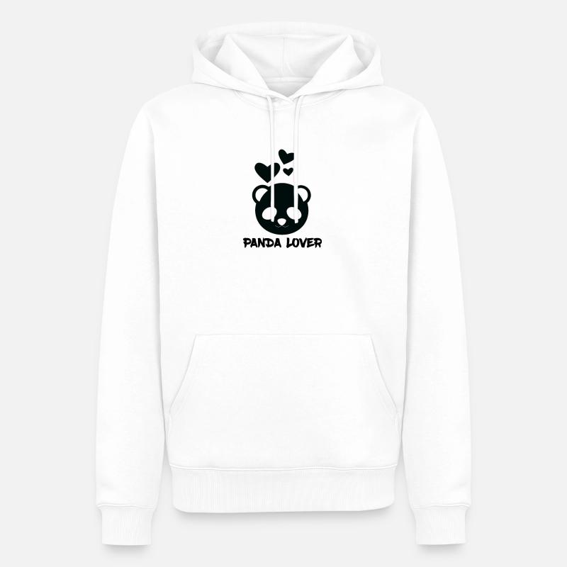 Panda - Amant de Panda - Sweat à capuche Premium bio Homme - blanc