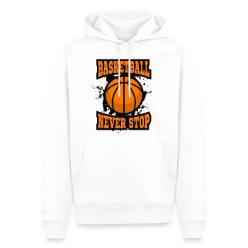 Basketball Never Stop - Männer Premium Bio Hoodie - Weiß - Vorne - Nico (187cm)
