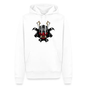 Samuarimaske1 - Men’s Premium Organic Hoodie - white - Front - Nico (187cm)