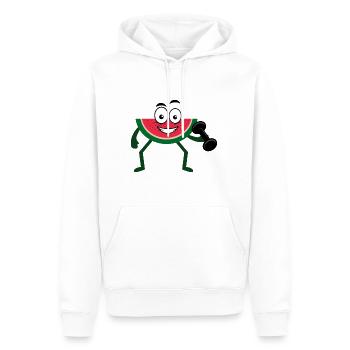 Watermelon bodybuilding - Männer Premium Bio Hoodie - Weiß - Vorne - Nico (187cm)