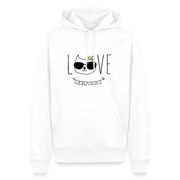 Les chats aiment - Sweat à capuche Premium bio Homme - blanc - Devant - Nico (187cm)