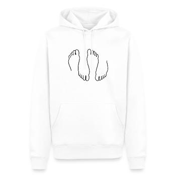 pieds - Sweat à capuche Premium bio Homme - blanc - Devant - Nico (187cm)