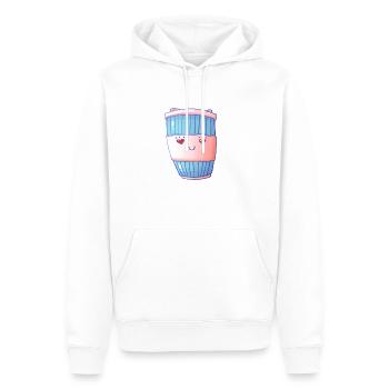 i love coffee, cute coffee cup - Männer Premium Bio Hoodie - Weiß - Vorne - Nico (187cm)