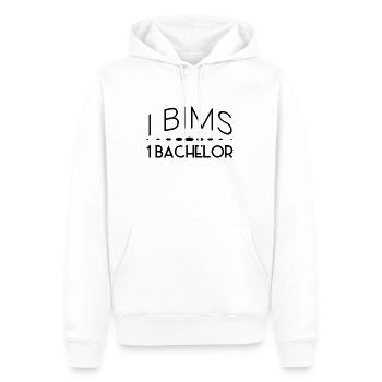 Devise de graduation | graduation - design - Sweat à capuche Premium bio Homme - blanc - Devant - Nico (187cm)