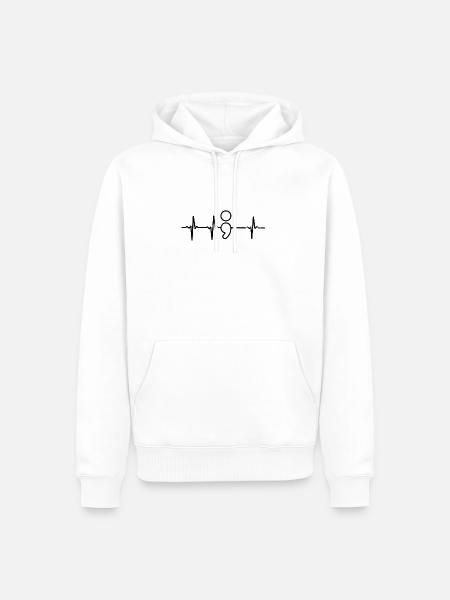 Depression Awareness Heartbeat ECG Gift Gift - Männer Premium Bio Hoodie - Weiß
