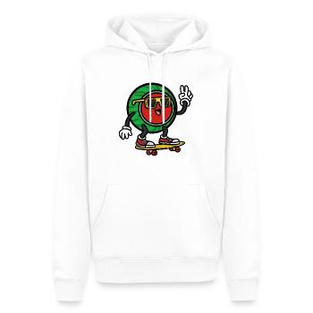 Skateboarder Watermelon , Wassermelone - Männer Premium Bio Hoodie - Weiß - Vorne - Nico (187cm)