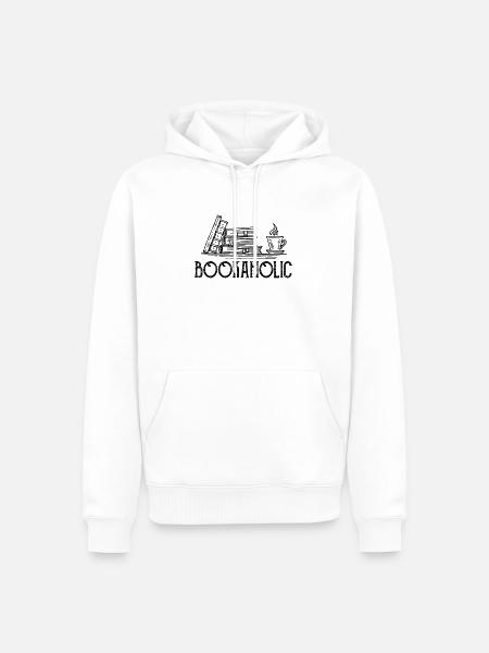 0287 books | Bookaholic | Reader | book - Men’s Premium Organic Hoodie - white