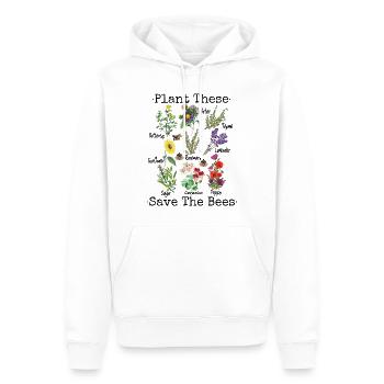 Sauvez la chemise d'abeilles Plantez ces sauvez les abeilles - Sweat à capuche Premium bio Homme - blanc - Devant - Nico (187cm)