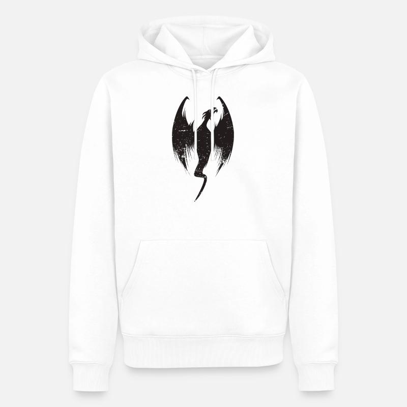Drache - Männer Premium Bio Hoodie - Weiß