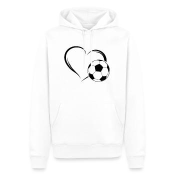 Fußball Liebe Herz - Männer Premium Bio Hoodie - Weiß - Vorne - Nico (187cm)