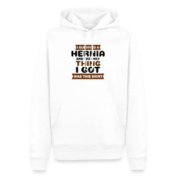 Hernie-Chirurgie nur Sache, die ich Geschenk erhielt - Männer Premium Bio Hoodie - Weiß - Vorne - Nico (187cm)