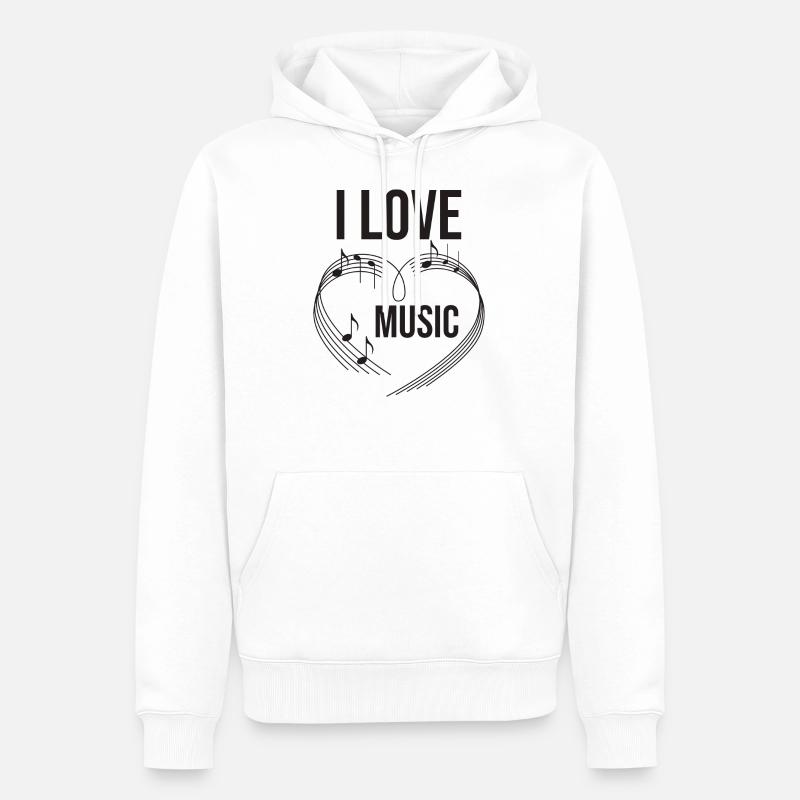 musique - Sweat à capuche Premium bio Homme - blanc