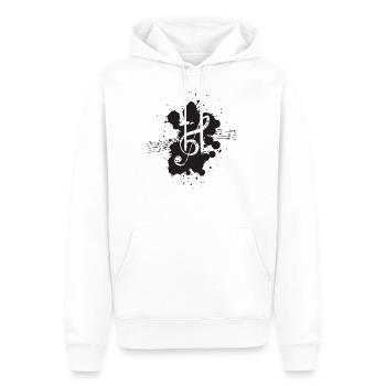 clef de sol - Sweat à capuche Premium bio Homme - blanc - Devant - Nico (187cm)