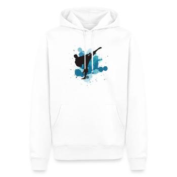 karaté - Sweat à capuche Premium bio Homme - blanc - Devant - Nico (187cm)
