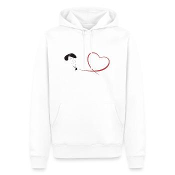 Parapente coeur - Sweat à capuche Premium bio Homme - blanc - Devant - Nico (187cm)