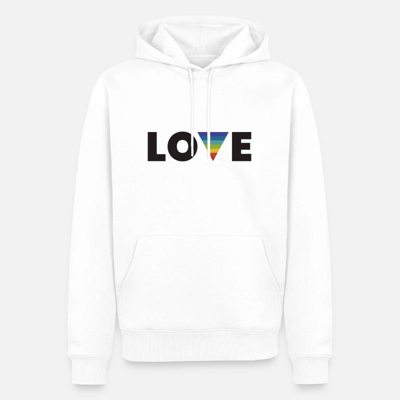 Amour arc en ciel - Sweat à capuche Premium bio Homme - blanc