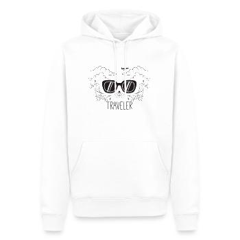 Voyage - Sweat à capuche Premium bio Homme - blanc - Devant - Nico (187cm)