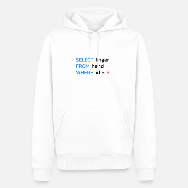 Drôle SQL Finger Developer - Sweat à capuche Premium bio Homme - blanc