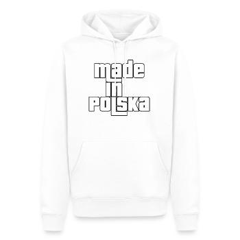 Made in Polska - Männer Premium Bio Hoodie - Weiß - Vorne - Nico (187cm)