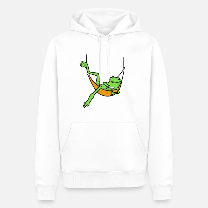 Grenouille préférée hamac grenouille préférée - Sweat à capuche Premium bio Homme - blanc
