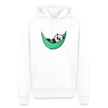 Baby Panda on the hammock Baby Panda auf der Hänge - Männer Premium Bio Hoodie - Weiß - Vorne - Nico (187cm)