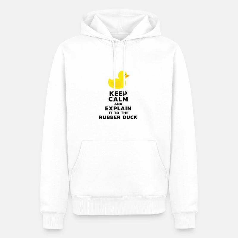 Programmer rubber duck debug - Men’s Premium Organic Hoodie - white